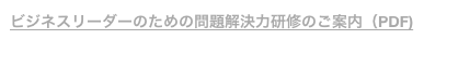 ビジネスリーダーのための問題解決力研修のご案内（PDF)